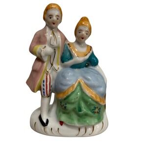 Vintage "Made in Occupied Japan" Colonial Couple Figurine Hand Painted Porcelain
